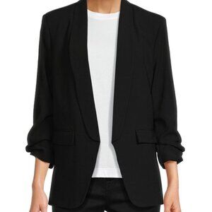 Black Women's Blazer with Scrunched Sleeves